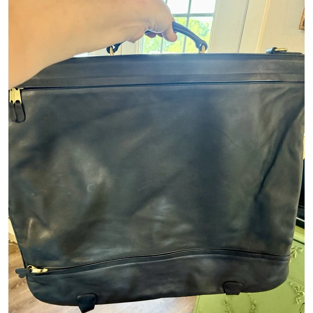 Vintage COACH Black Leather Mens Garment Bag Vintage Travel Luggage Rare!!